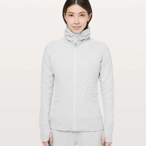 ❗️SOLD❗️Lululemon Calm & Cozy Zip Up Jacket Heathered Core Ultra Light - Picture 1 of 15
